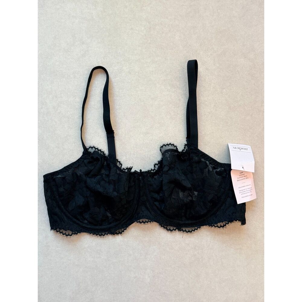 Auden Lace Unlined Comfort Wire Balconette Bra 38C